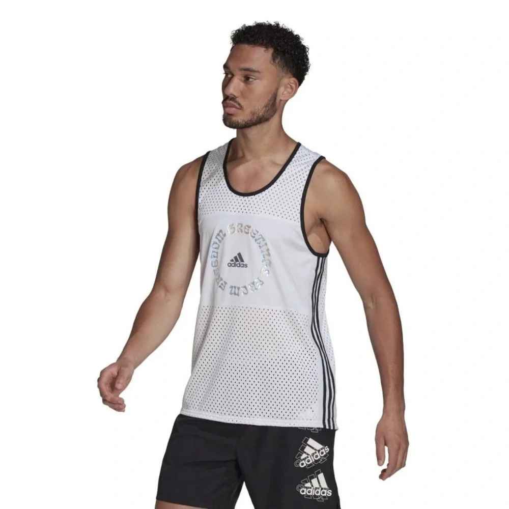 NEW MEN'S ADIDAS BREAK THE NORM TANK TOP IN WHITE XL